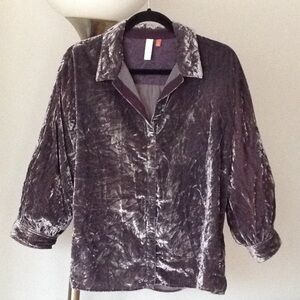 🔴 Pilcro - Crushed Velvet Shirt by Anthropologie
